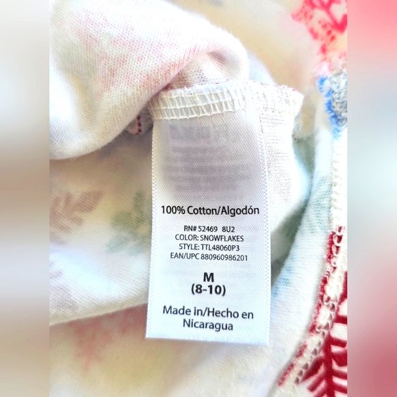 Time & True White & Colorful Christmas Snowflake Turtleneck Longsleeve Top - Picture 10 of 10